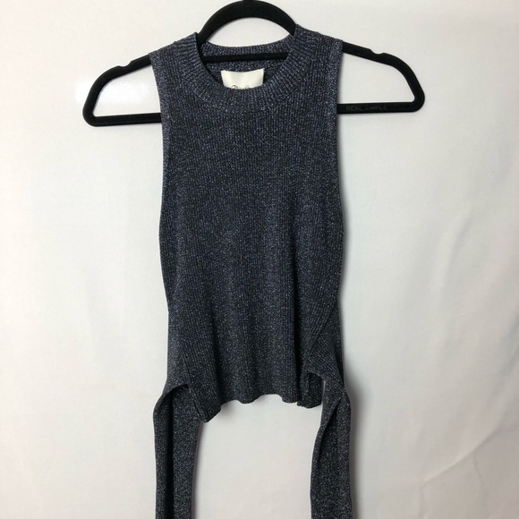 NWT tie waist lurex sweater tank